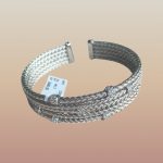 925 Sterling Silver 5 Row Cable Bracelet | Cubic Zirconia