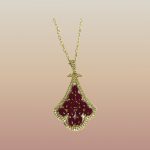 18K Gold Plate over 925 Sterling Silver Tourmaline Oval / Pendant / Zirconia